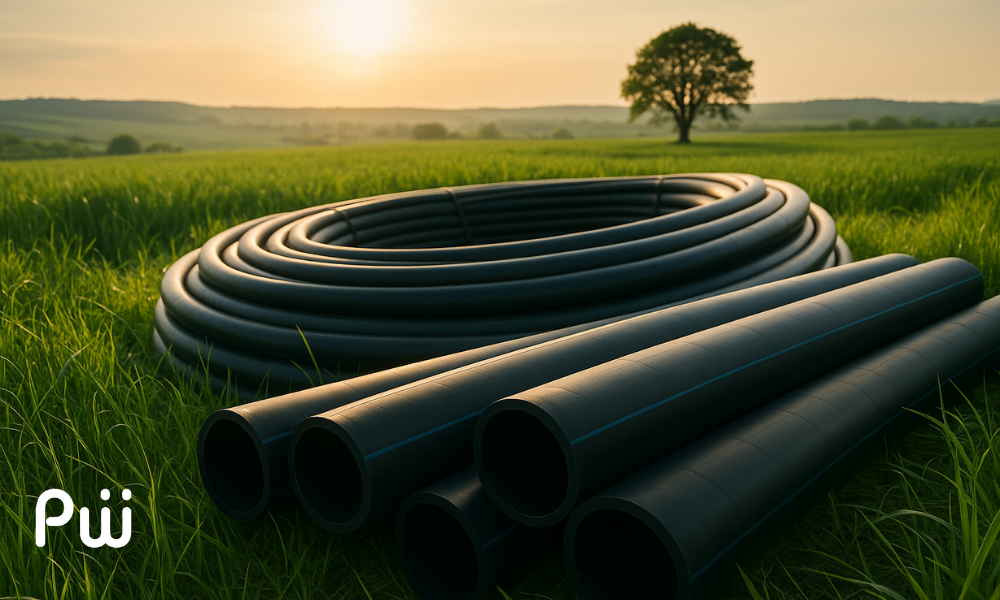AI-generated conceptual illustration of HDPE pipe.